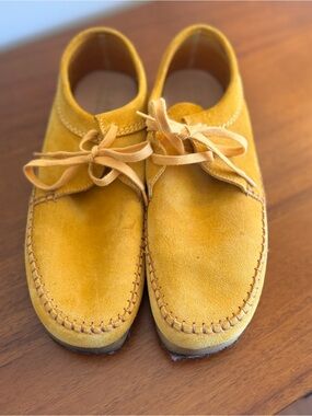 Clarks Originals Weaver Suede Shoes Mustard Yellow 9.5